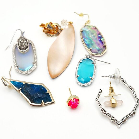 Kendra Scott Alexis Bittar Nina Ricci Designer Single Earring Craft 9 Pc Lot - Picture 1 of 11